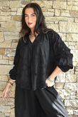 Ida Embroidered Smock Blouse Black /17=